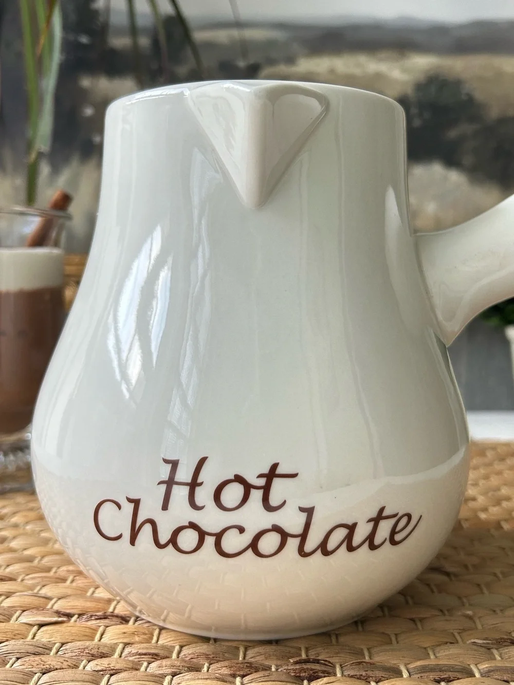 🌴Shapely Williams Sonoma Bonjour Hot Chocolate Ceramic Pot/Pitcher